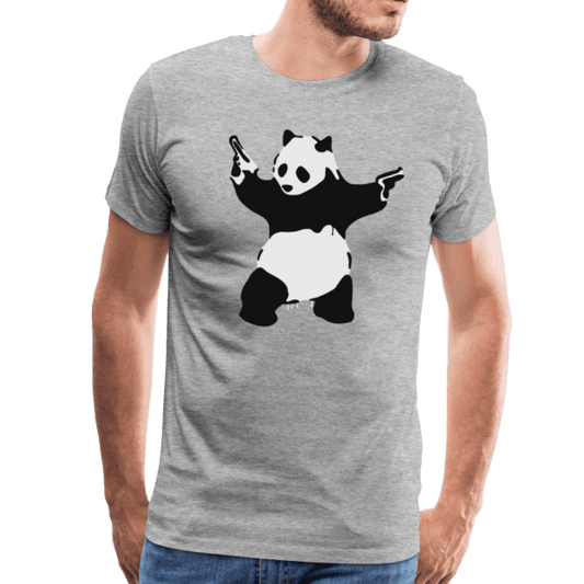 Banksy Pandamonium Armed Panda Artwork T-Shirt